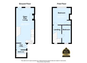 Two-storey house floor plan diagram.