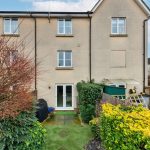 Backyard view of modern terraced house