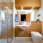 Modern bathroom with shower and sink