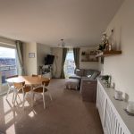 Bright living room with dining table and sofa.