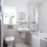 Modern bathroom with shower and plants