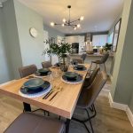 Modern dining room with table and chairs