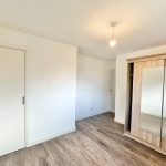 Empty room with wooden wardrobe and floor