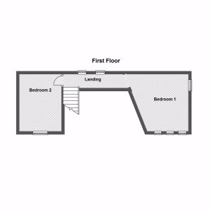 First floor layout with two bedrooms.